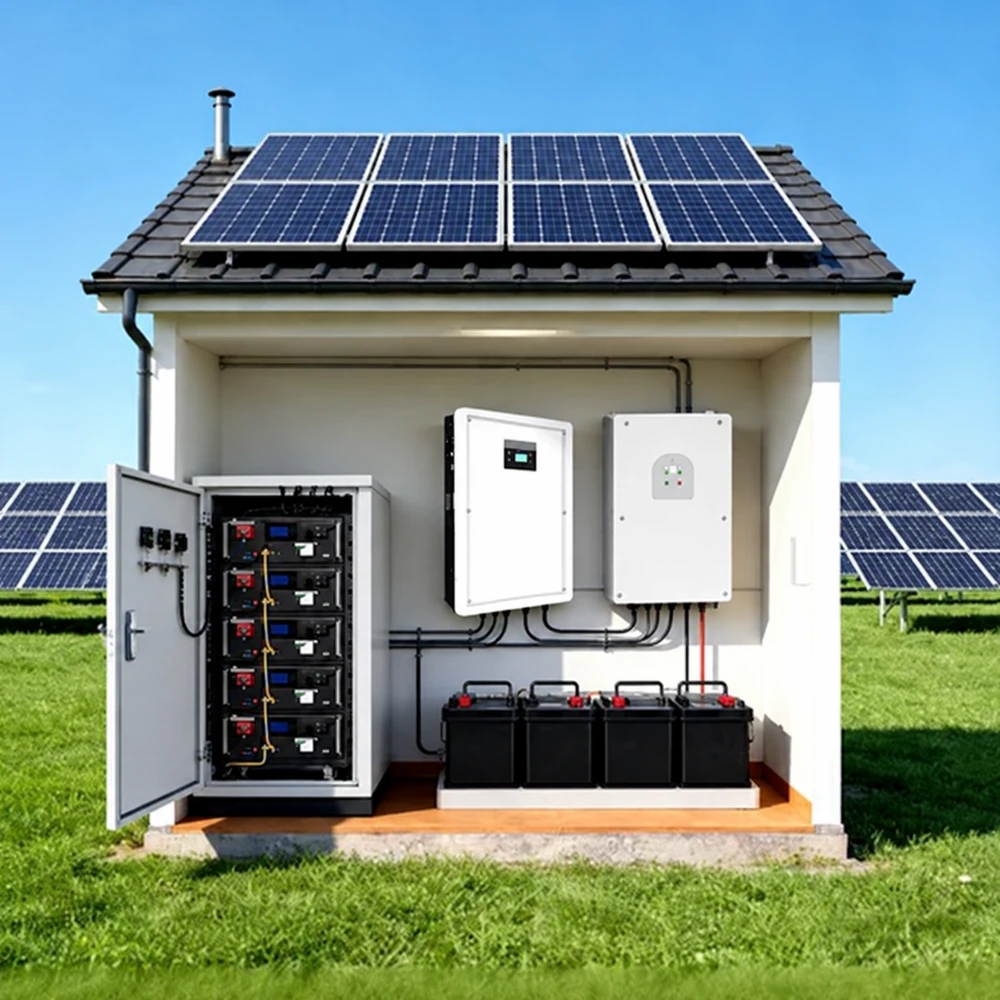 Fotowoltaika i magazyn energii — ilustracja poglądowa bez danych reklamowych.